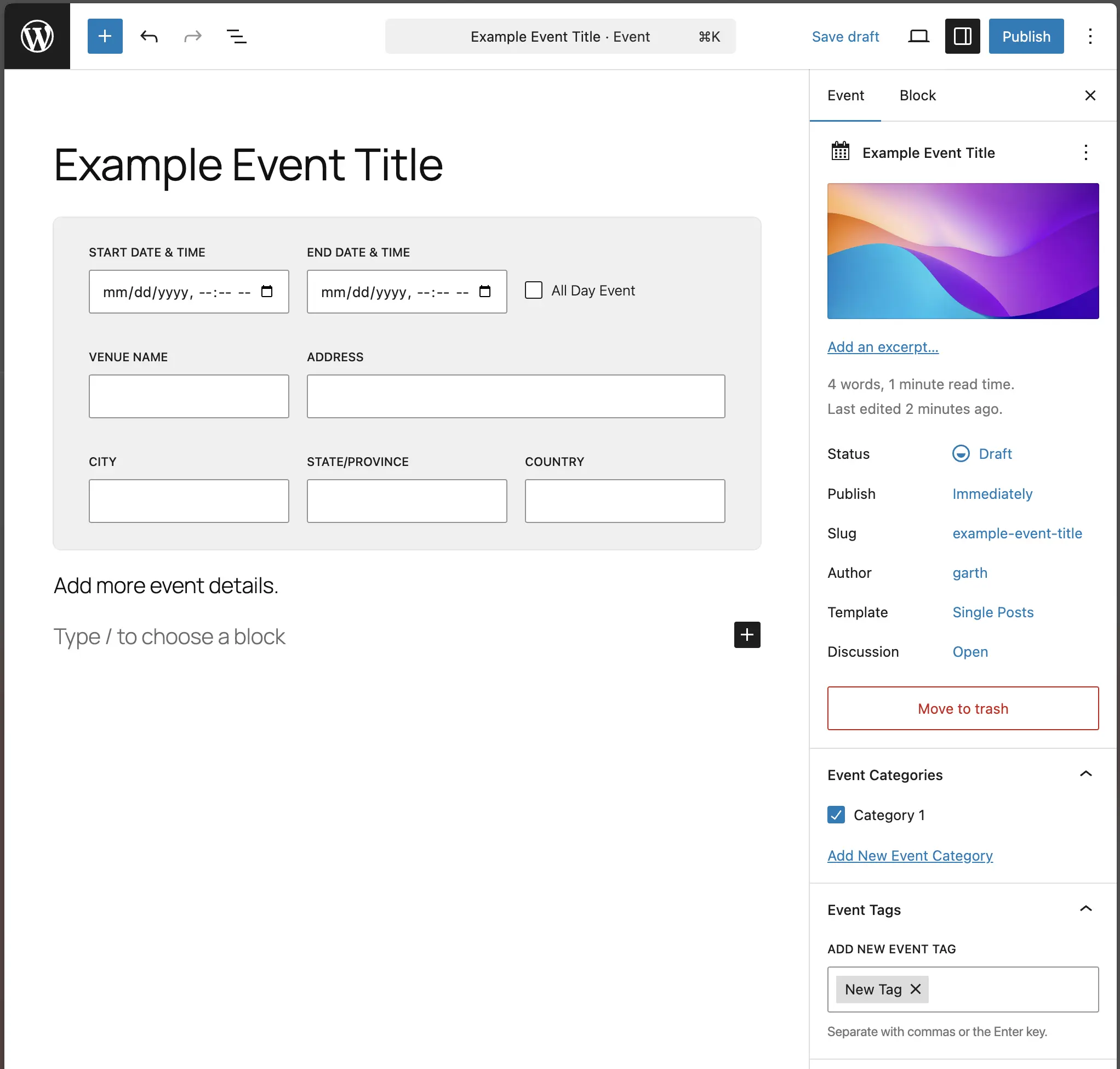 Calendar+ Add New Event.